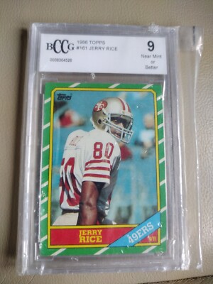 1986 Topps #161 JERRY RICE Rookie RC BCCG 9!!!!! Near Mint or Better | eBay