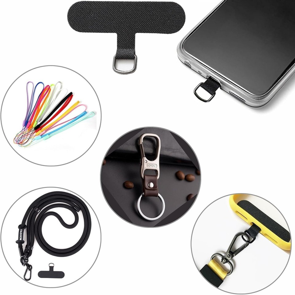 The Shield Phone Tether Saxsion Mini Metal Phone Tether Tab – Universal  Stainless Steel Lanyard Patch For IPhone, Crossbody Wristbands & All Phone  Cases (Champagne Gold Black Black And Gold Phone Case