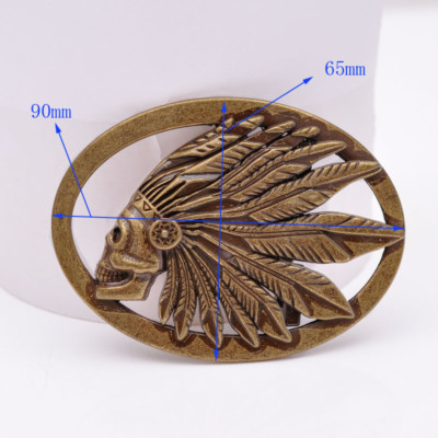 Retro Bronze Biker Indian Chief Head Western Cowboy Metal Fashion