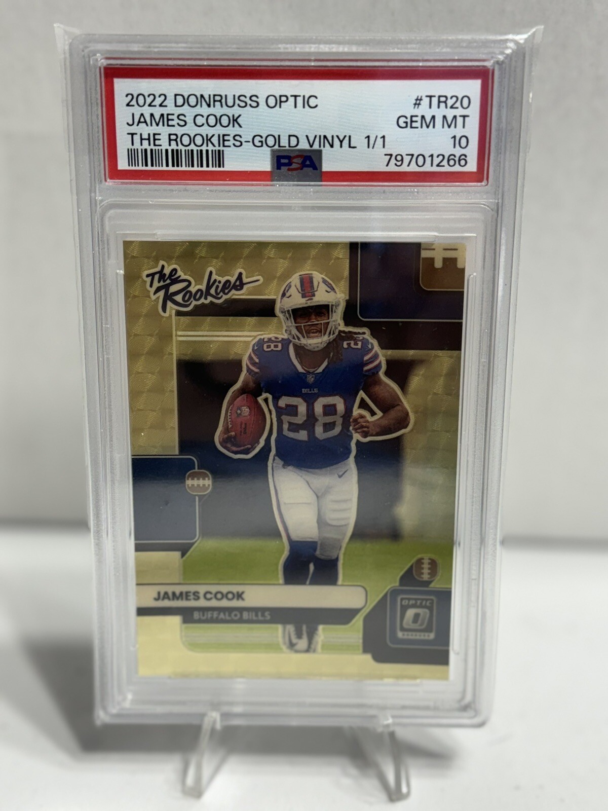 James Cook Panini Donruss Optic the Rookies #TR20 Gold Vinyl 1/1
