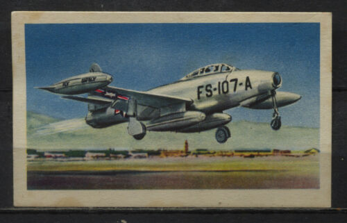 Republic Thunderjet F-84 G Vintage Dutch Aircraft Trading Card 1960's No.7 - Zdjęcie 1 z 2