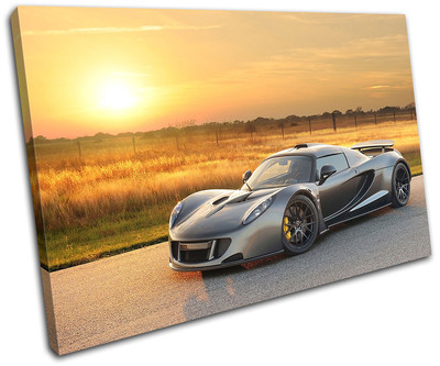 Hennessey Venom GT Cars SINGLE CANVAS WALL ART Picture Print VA