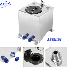 2.5 Gallon Aluminum Racing Drift Strip Fuel Cell Gas Tank Level Sender Universal