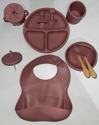 Silicine Baby Bib Set of 10   Rose 