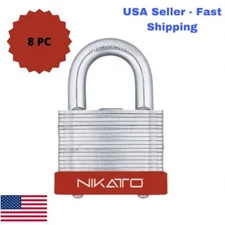 Set Of 8 45mm  Laminated Steel Short Shackle Padlock NIKATTO USASTOCK
