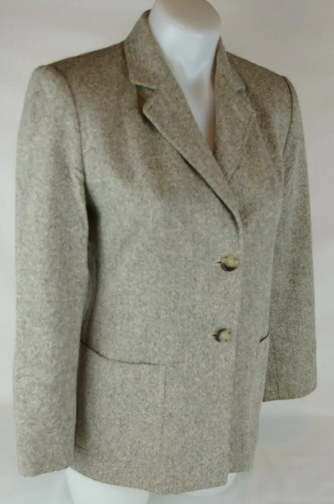 Talbots Petites Gray Fully Lined  2 Button Wool B… - image 12