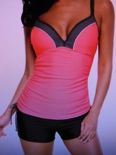 Women's Pink, Grey, Black XL 14-16 Tankini - New No Tags