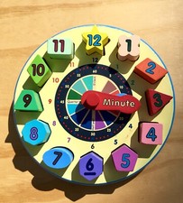 Melissa and Doug Shape Sorting Clock, Classic Wooden Preschool Handcrafted Toy