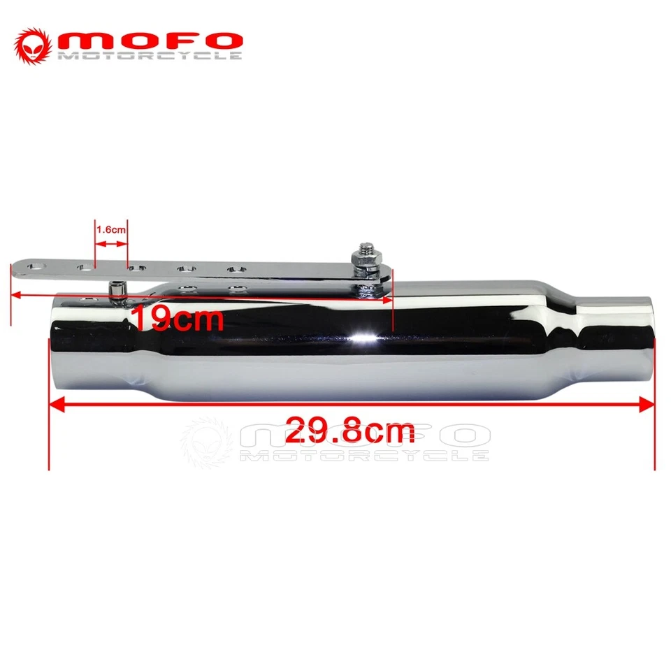 12'' Shorty Muffler Pipe Exhaust For Suzuki Honda Kawasaki Yamaha Harley Cafe — 第 3/4 张图片