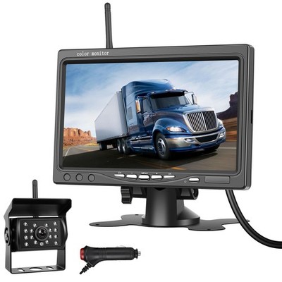 7'' Monitor Digital Wireless Rear View Backup Camera Kit for Truck Trailer Bus RV