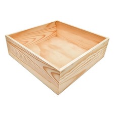 Anktily 1 Pack Unfinished Wooden Craft Storage Organiser Box, 9.8 x 9.8 x 3 i...