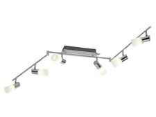 TrioLights LED Rail Brushed Aluminium/Chrome, White Wiped Glass, Includes...