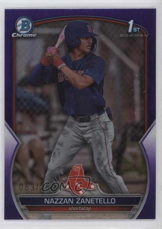 2023 Bowman Draft Chrome Purple Refractor 63/250 Nazzan Zanetello #BDC-3 0nr3