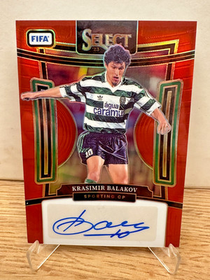 2023-24  Panini Select Krasimir Balakov Red Prizm Auto - Benfica Lissabon