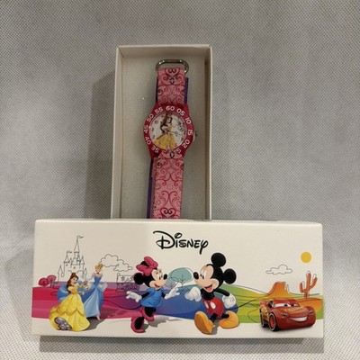 Disney Princess Belle Acrylic Pink Time Teacher Watch NIB