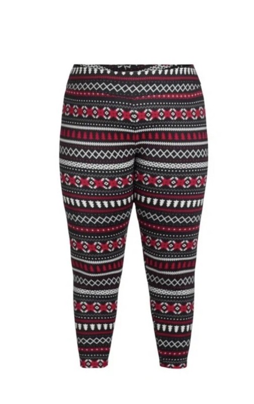 Holiday Time Women’s FairIsle Print Leggings Size 1X NWT