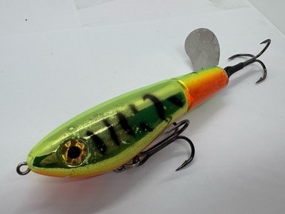8'' Joe Bucher Topraider Chrome Chart Tiger  Rattle Topwater PropBait Musky Lure