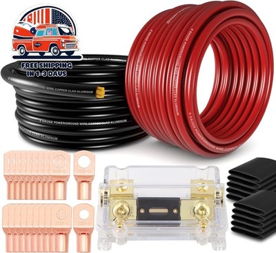 Conectores de terminales de orejetas y tubo termorretráctil cable de calibre 1/0