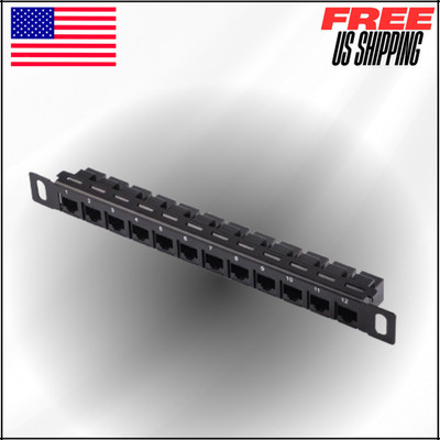 12 Port Patch Panel, 10'' 0.5U CAT6 Network Patch for DeskPi RackMate T1/T0/T2/T1