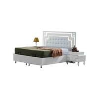 Komplettes WeißEs Schlafzimmer Set Designer Doppelbett 2X Nachttische