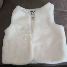 Osh Kosh B'gosh Girls Size 5T White Faux Fur Vest Lined
