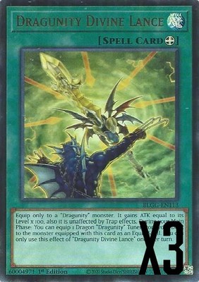 3x Dragunity Divine Lance 1st Edition Ultra Rare-BLGG-EN113 NM Yugioh