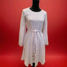 MICHAEL KORS Womens White Tie Closure Godets Sleeve Dress S