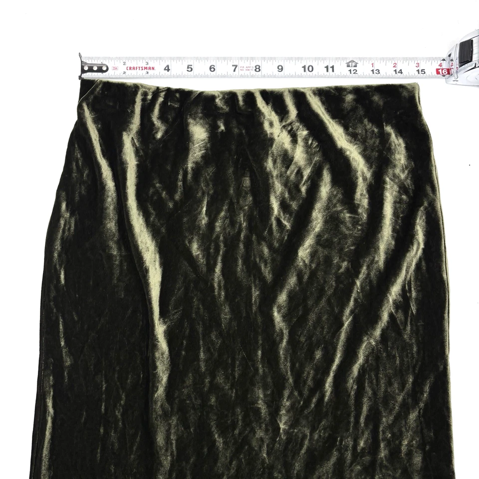 NUEVO Anthropologie The Tilda Moss Verde Terciopelo Maxi Falda Deslizante MP 30x38" Foto 4 de 4