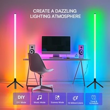 1.6M LED Floor Lamp, Corner Light Lamp RGB with App and Remote Control