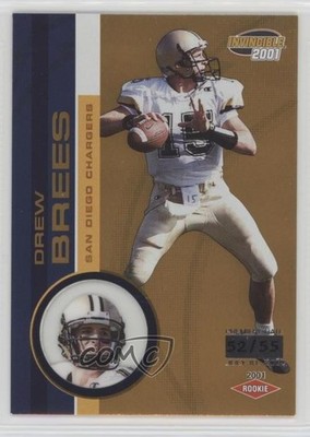 2001 Pacific Invincible Premiere Date 52/55 Drew Brees #289 Rookie RC HOF 0a6