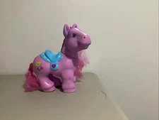 Little Pony Large Sized Purple W/ blue saddle 11 Inch pre owned