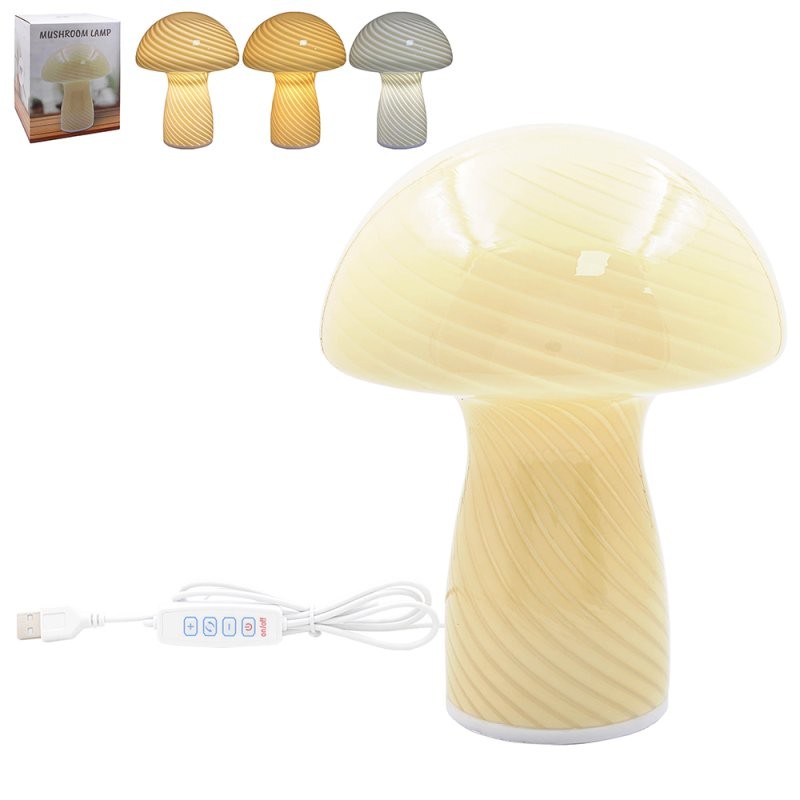 Mushroom Lamp Cream Bedside Night Light Warm White Dimmable Seasonal Gift Idea