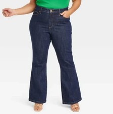 NWT Ava Viv Dark Wash High Rise Flare Jeans Size 22