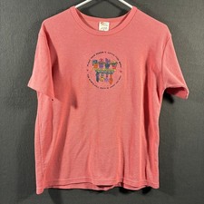 vtg women embroidered top medium pink cottagecore garden fairy boho whimsical