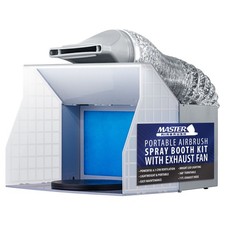 Master Airbrush Portable Hobby Paint Spray Booth Kit Exhaust Fans Lights