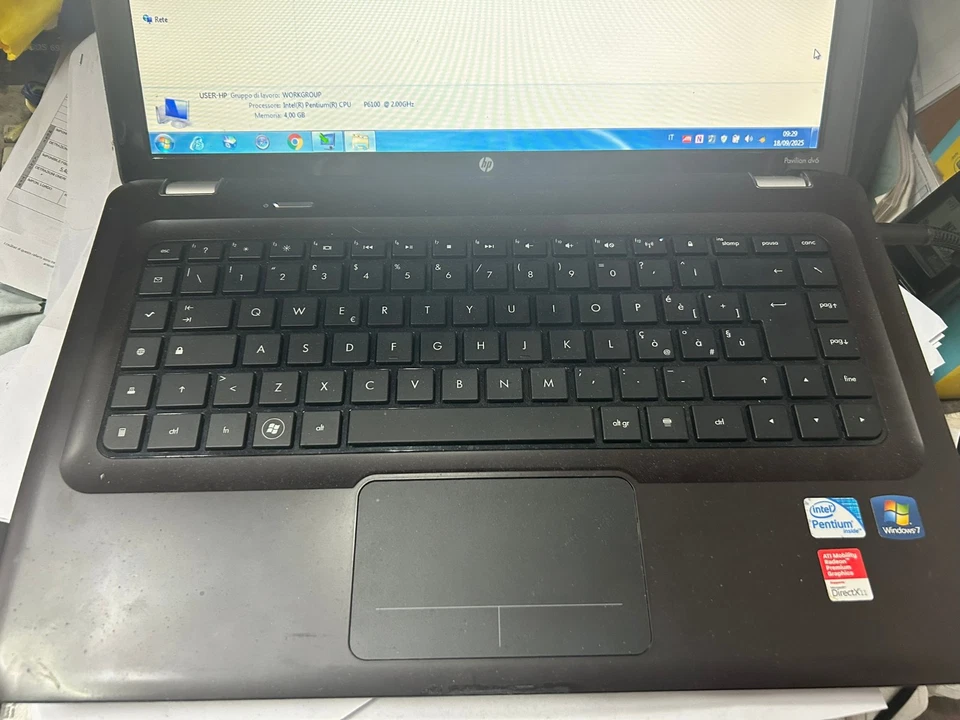 HP Pavilion dv6-3129el 15.6"  4GB RAM  500GB HDD Wi-Fi  HDMI  WebCam Funzionante - Immagine 2 di 4