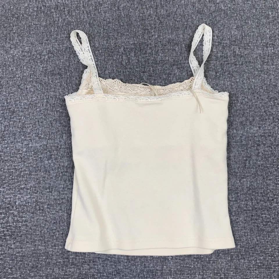 Vintage Express Lace Camisole Babydoll Top Womens Small White Floral Y2K - Image 4 of 4