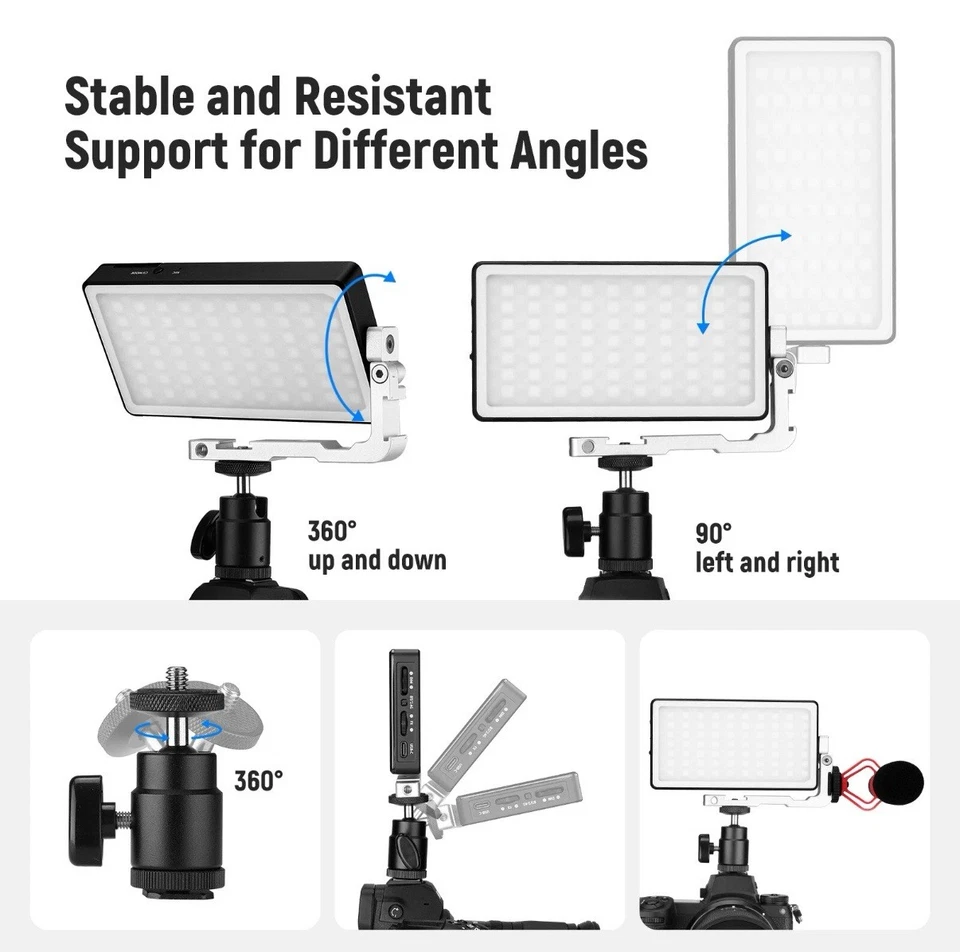 Luz de video RGB MÁS NUEVA SL90 12W en panel de luz de cámara para YouTube/TikTok/Vlog Foto 2 de 4