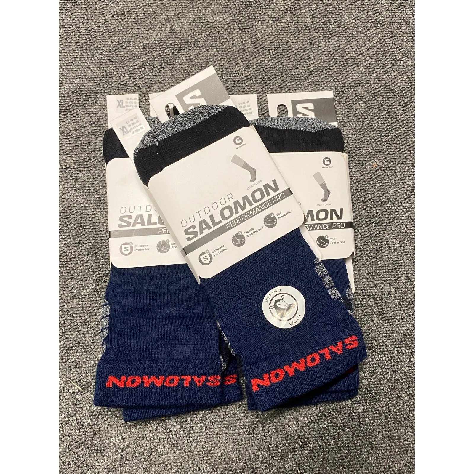 Salomon Outdoor Performance Pro Socks Navy/Black XL Size 10.5-12 RRP £39