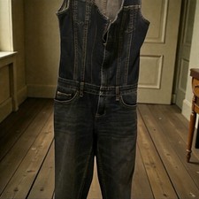 Women  s GUESS Jeans Overalls Jumper Size S Blue Denim