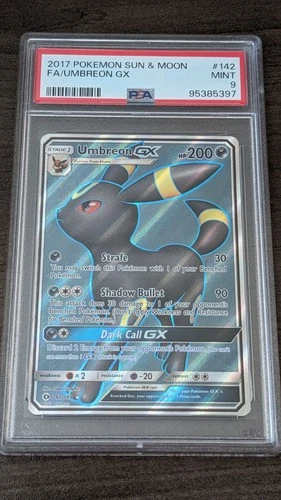 UMBREON GX 2017 Pokemon #142/149 PSA 9 MINT Sun & Moon FULL ART