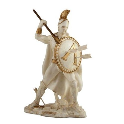 Leonidas griechischer spartanischer König Krieger gebunden Marmor Polyresin Statue 6,1 Zoll