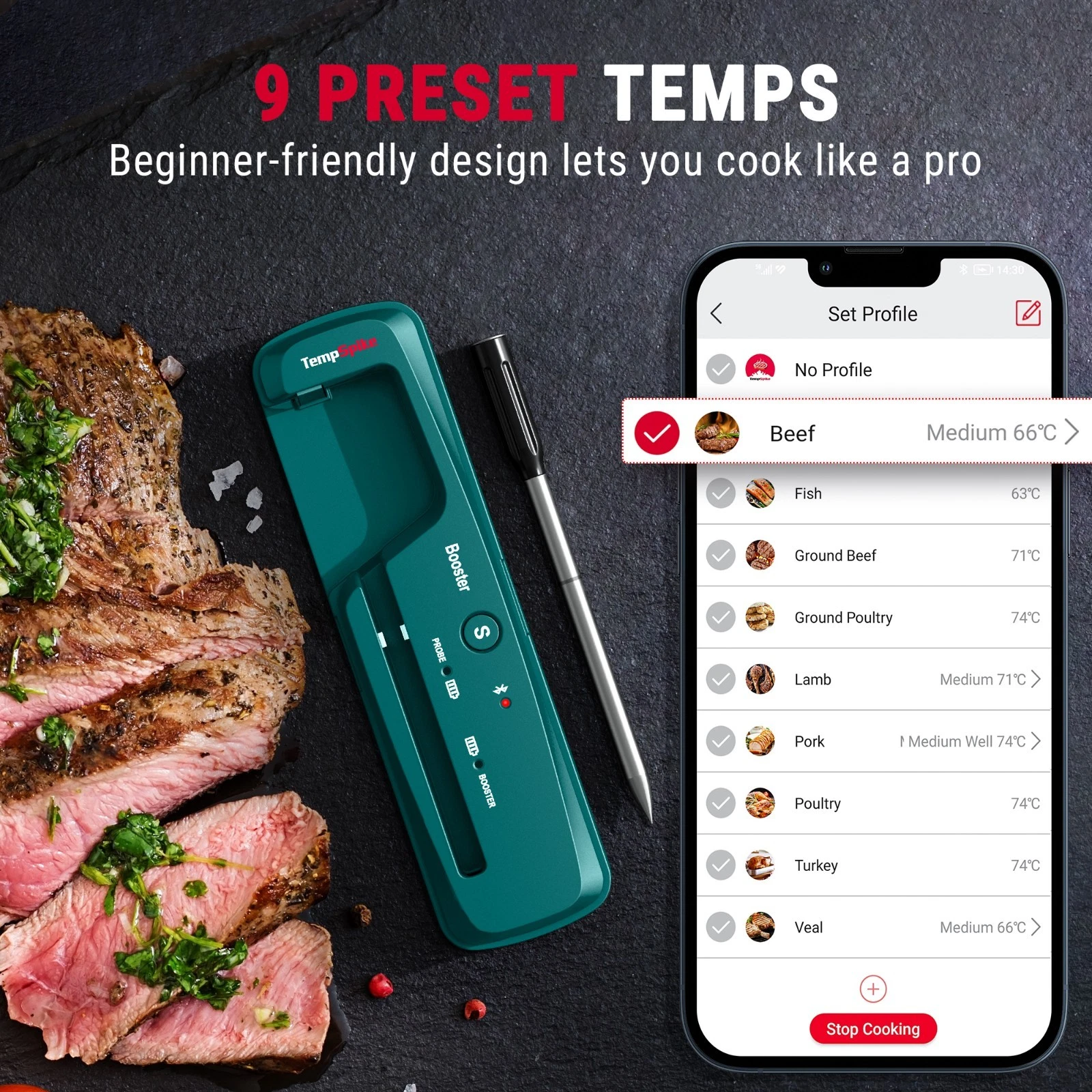 ThermoPro Smart Wireless Meat Thermometer Bluetooth App Dual Sensor BBQ Grill
Opens in a new window