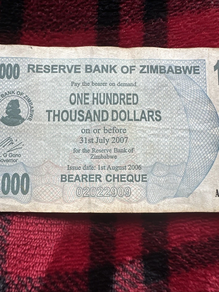 Zimbabwe 100,000 Dollars Banknote 2006 Currency Paper Money *CIRCULATED* - Image 3 of 4