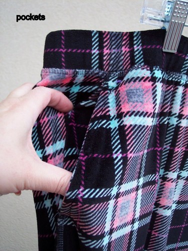 Cuddl Duds karierte Fleece Hose Lounge Übergröße 2x TASCHEN rosa schwarz COZY PJ - Bild 6 von 7