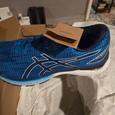 asics gel saiun size 11 men's sneaker electric blue and white ortholite foam