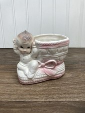 Vintage Rubens Originals Baby Girl Planter Vase Model 299 Pink Ceramic