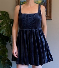 NWT Le Lis Velvet Corset Mini Dress Whimsigoth Dark Romantic Royalcore Coquette