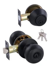 All Keyed Identical Deadbolt Door knob Single Cylinder Lock Combo Set Classic