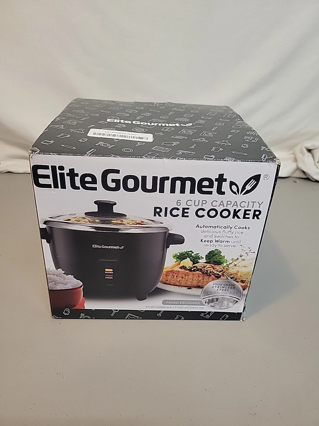 ERC006SS 6-Cup Electric Rice Cooker with 304 Surgical Grade Stainless Steel I...